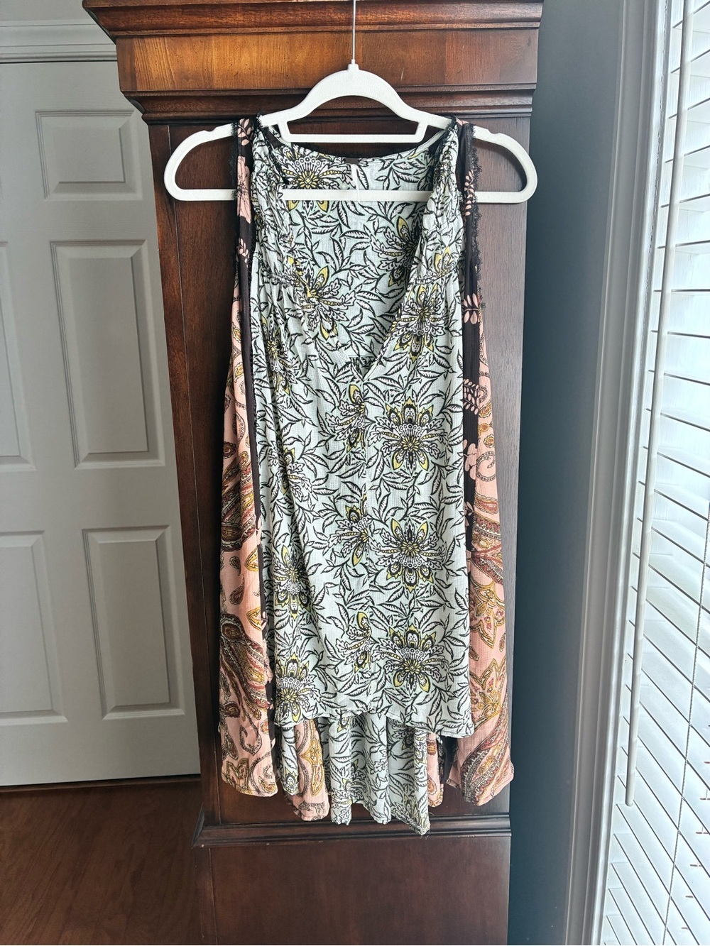 Free People Mixed Print Lace Trim Tunic Dress - Picture 2 of 5